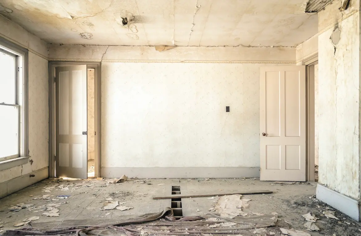 Waste disposal crew managing a cleanout project in Cannon AFB